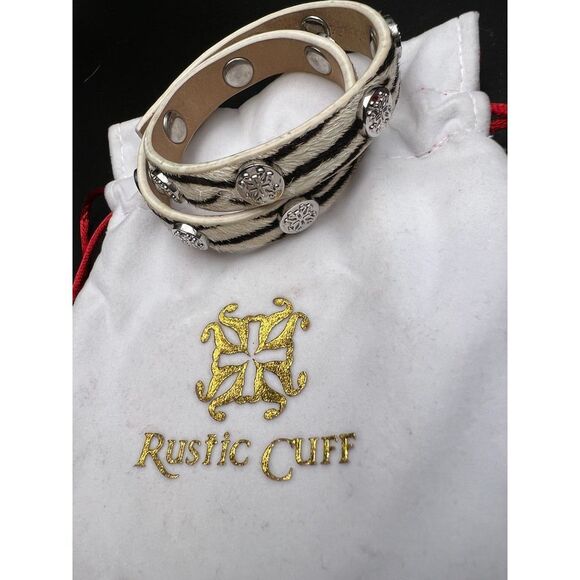 Rustic Cuff Leather Zebra Cuff - Picture 7 of 7